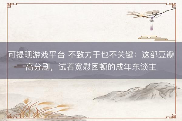 可提现游戏平台 不致力于也不关键：这部豆瓣高分剧，试着宽慰困顿的成年东谈主