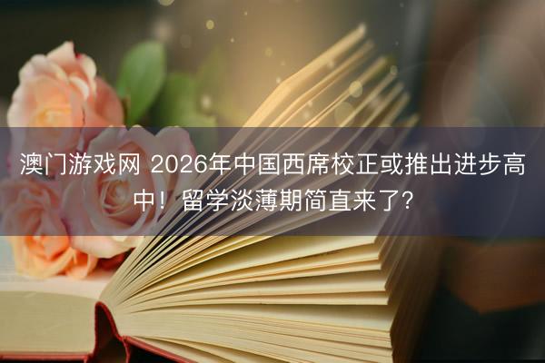 澳门游戏网 2026年中国西席校正或推出进步高中！留学淡薄期简直来了？
