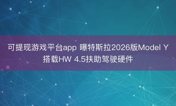 可提现游戏平台app 曝特斯拉2026版Model Y搭载HW 4.5扶助驾驶硬件