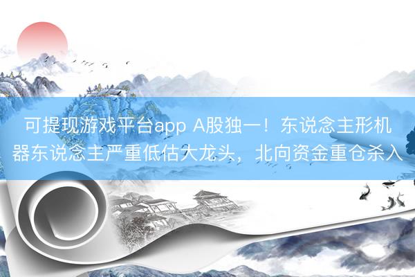 可提现游戏平台app A股独一！东说念主形机器东说念主严重低估大龙头，北向资金重仓杀入