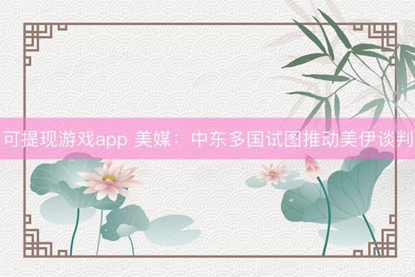 可提现游戏app 美媒：中东多国试图推动美伊谈判