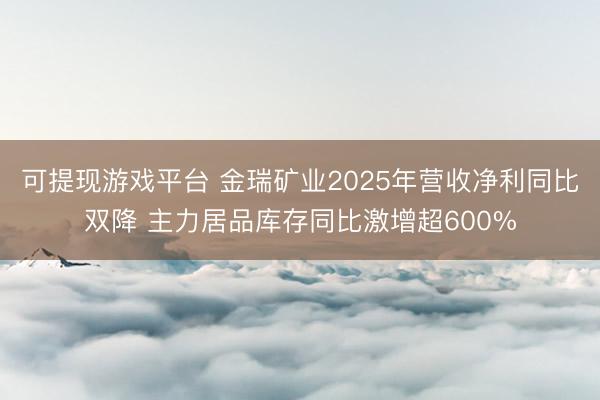 可提现游戏平台 金瑞矿业2025年营收净利同比双降 主力居品库存同比激增超600%