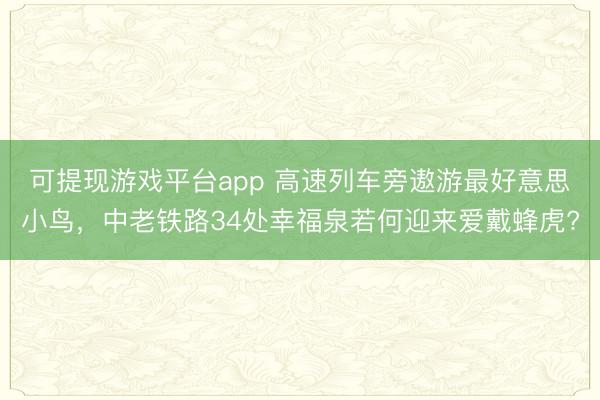 可提现游戏平台app 高速列车旁遨游最好意思小鸟,中老铁路34处幸福泉若何迎来爱戴蜂虎?