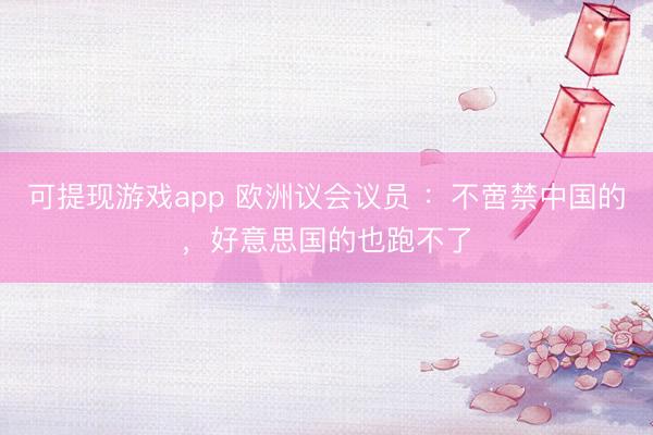 可提现游戏app 欧洲议会议员 ：不啻禁中国的，好意思国的也跑不了