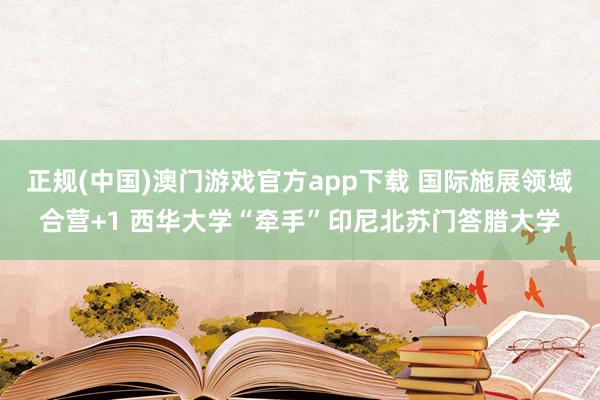 正规(中国)澳门游戏官方app下载 国际施展领域合营+1 西华大学“牵手”印尼北苏门答腊大学