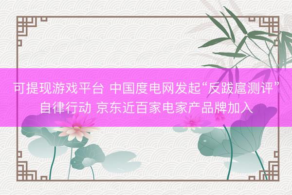 可提现游戏平台 中国度电网发起“反跋扈测评”自律行动 京东近百家电家产品牌加入
